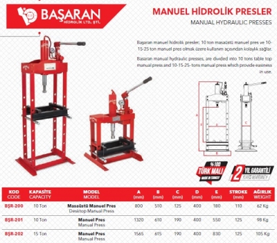 BAŞARAN MANUEL HİDROLİK PRESLER